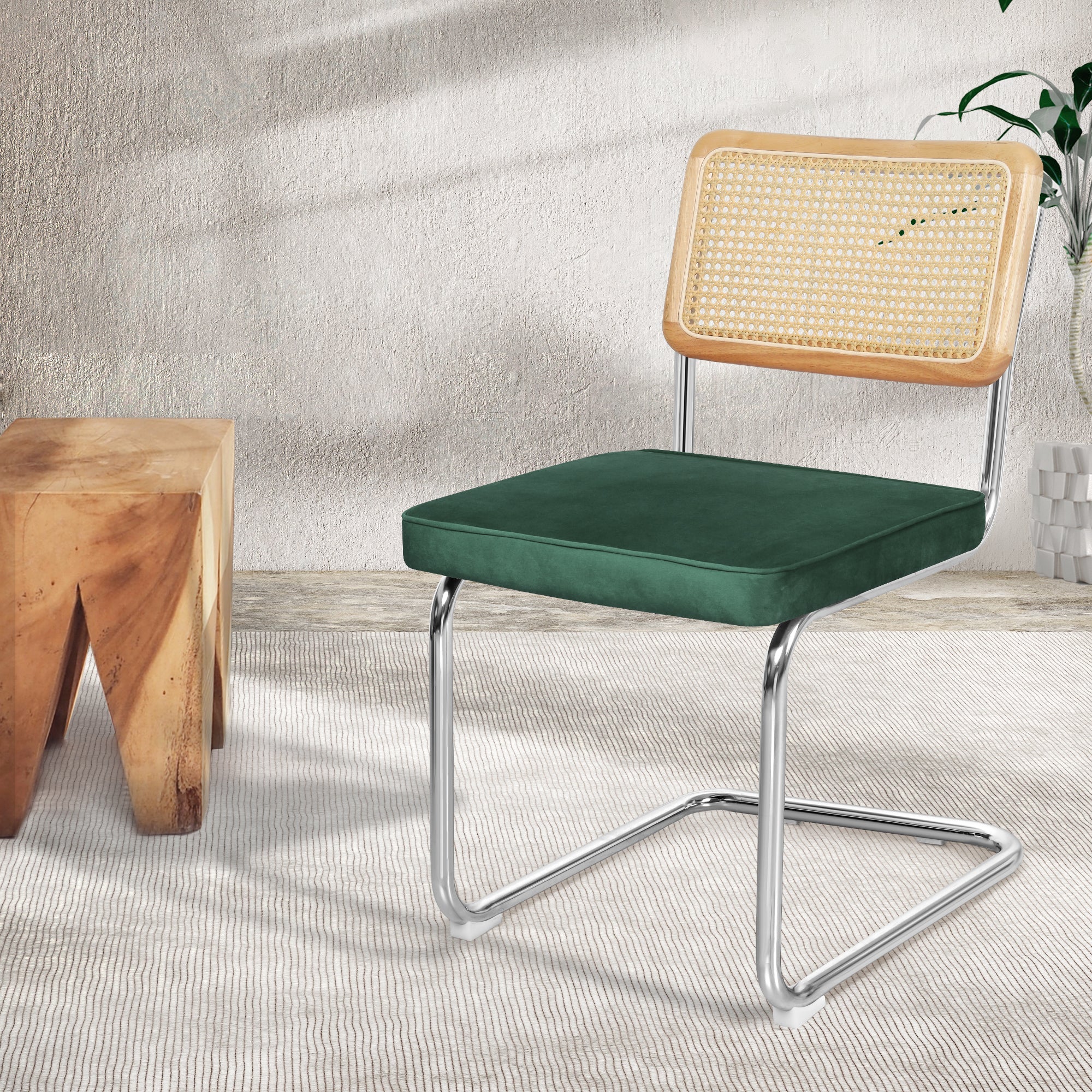 Levede 2xRattan Chair Dining Chairs Green-2006733276684881926
