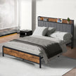 Levede Queen Bed Frame Tufted Headboard USB Charge-2006733226692972550
