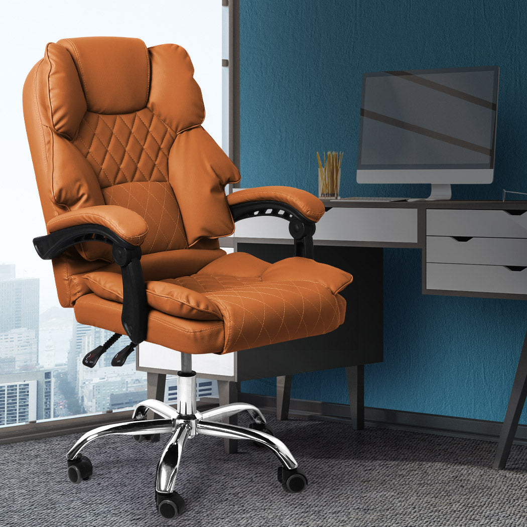 Levede Gaming Chair Office Computer Brown No Footrest-2018816904789102598