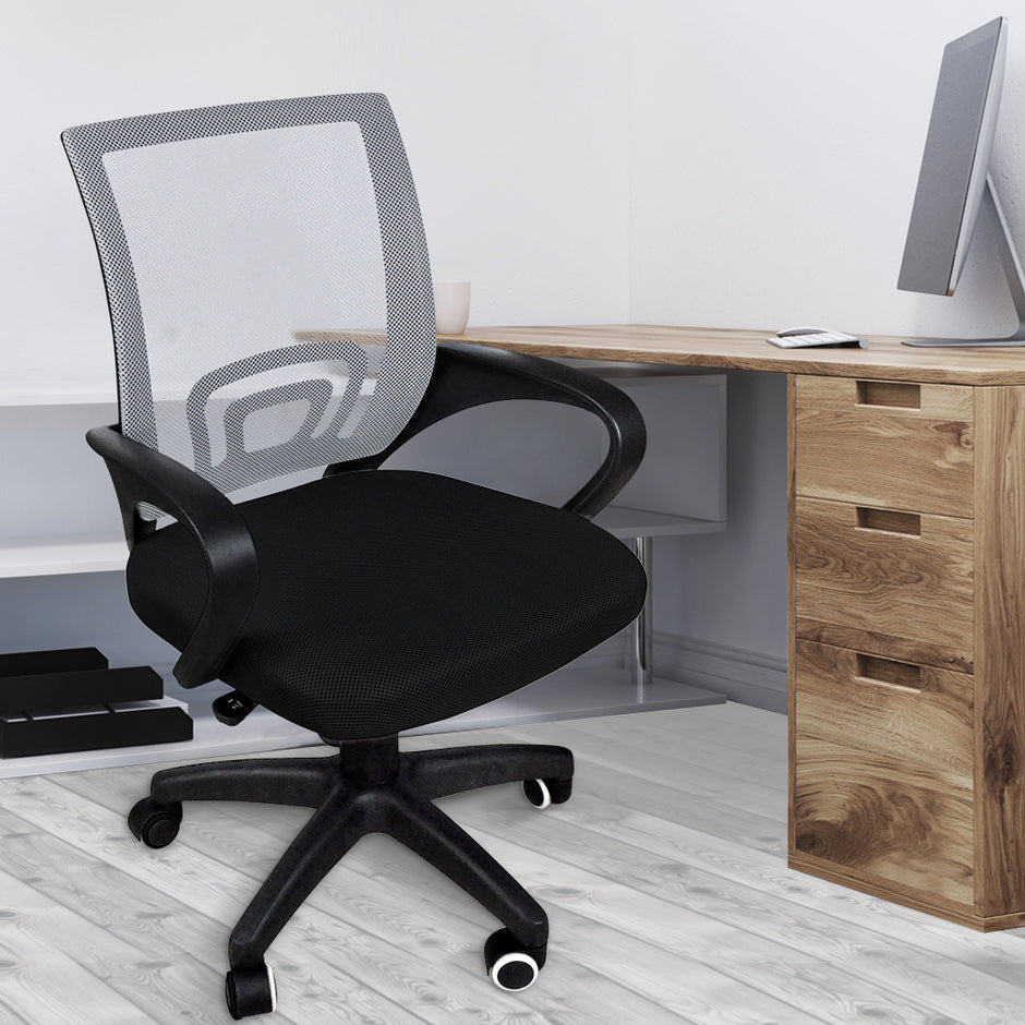2x Levede Office Chair Gaming Computer Grey-2006733144815964166