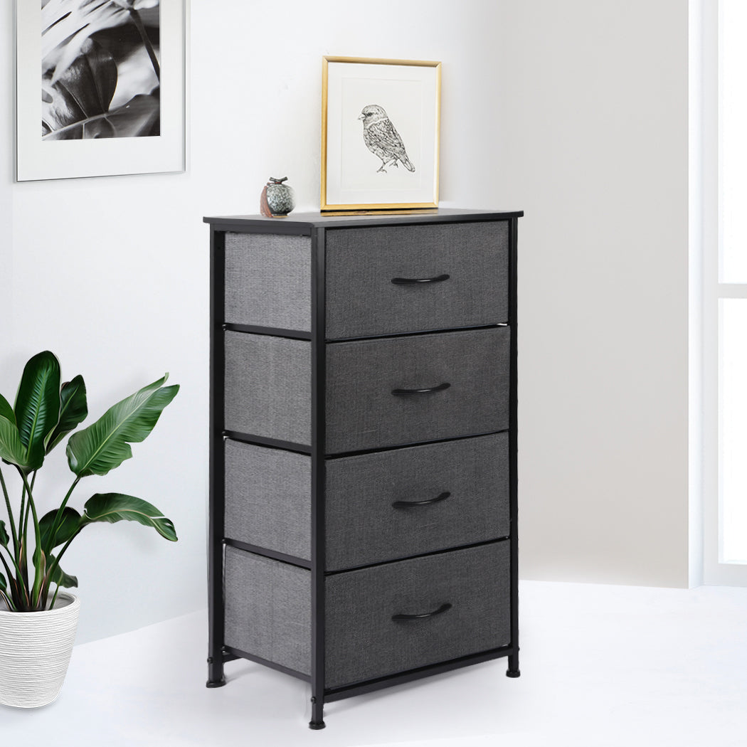 Levede Storage Cabinet Tower Chest Dark Grey-2018816826695356422