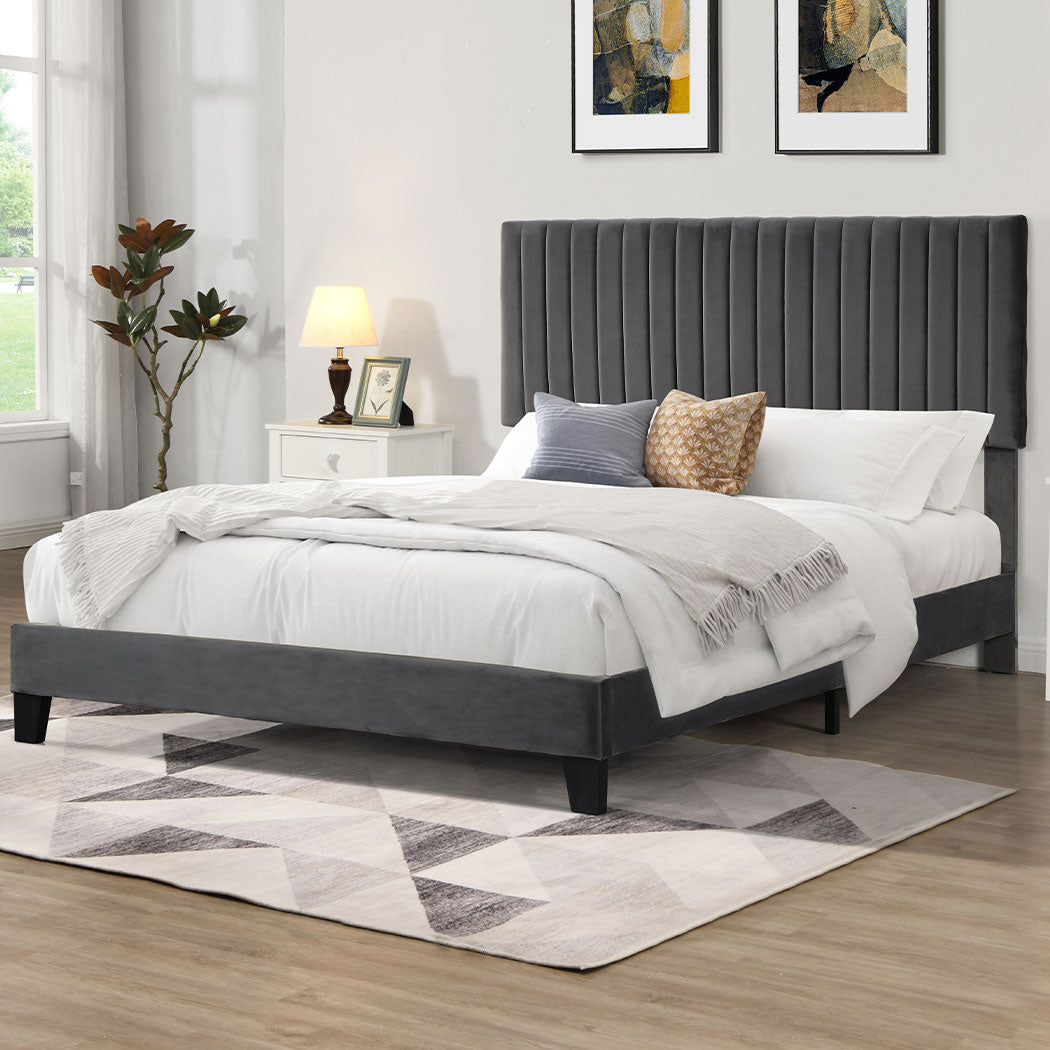 Levede Bed Frame Queen Size Mattress Grey-2018816929078317062