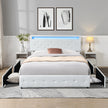 Levede Double Bed Frame RGB LED PU 4 Drawer USB-2006732834257113094