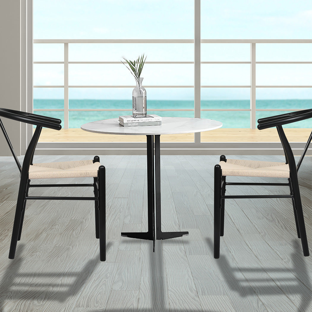 Levede 6x Dining Chairs Wooden Hans Black-2018816932366651398