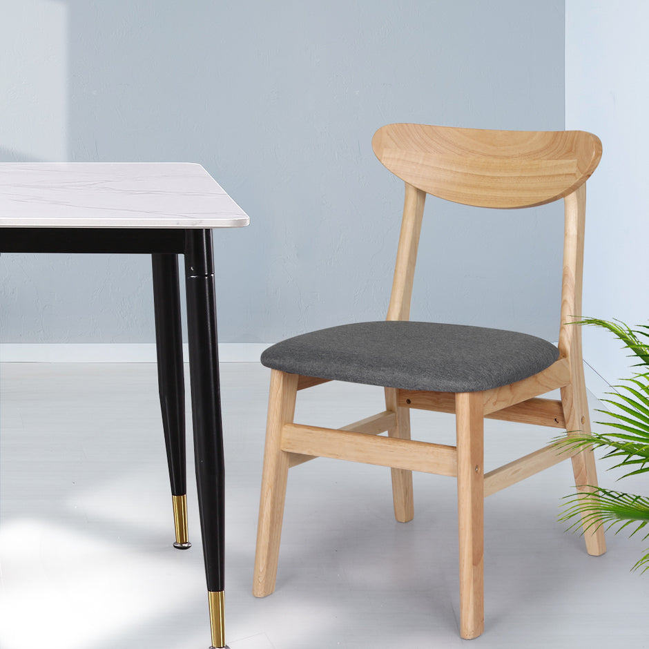 Levede 2xDining Chairs Kitchen Chair Nature Clear 2Pack-2006733265708388358