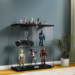 Stacked Glass Display Cabinet Lockable Collections Storage 2 Tier Shelf 2 Door-2018816913244819462