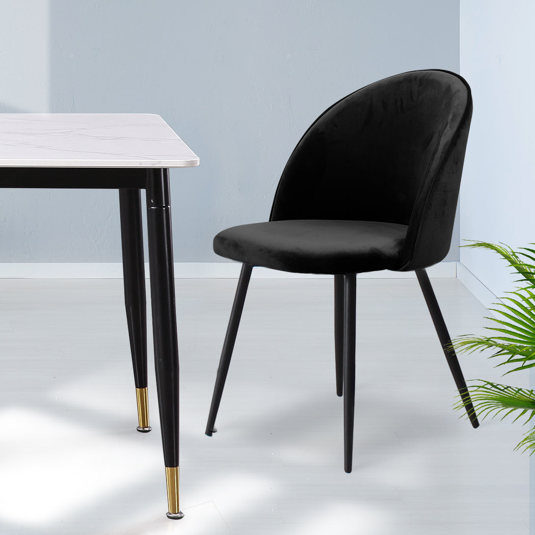Levede 4x Dining Chairs Kitchen Cafe Black-2006732720193015814