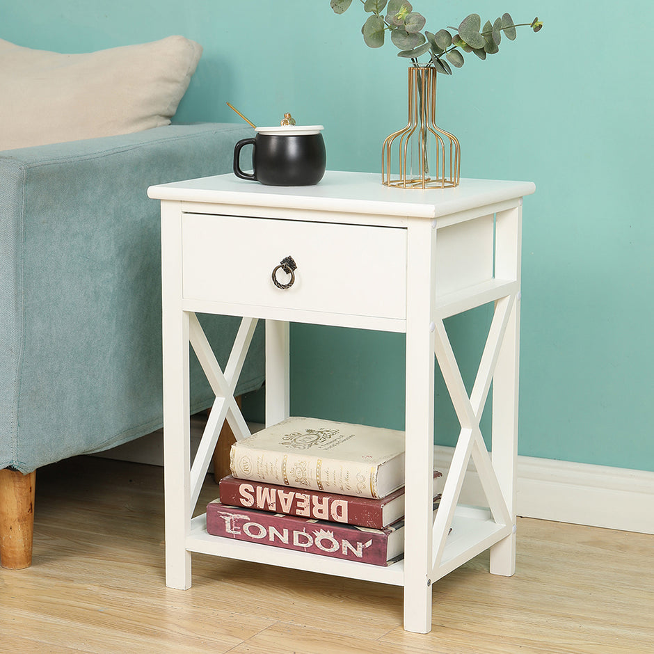 Levede 1x Bedside Tables Drawers Side-2006733144321036288
