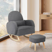 Levede Fleece Rocking Chair with footstool-2006732864741314566