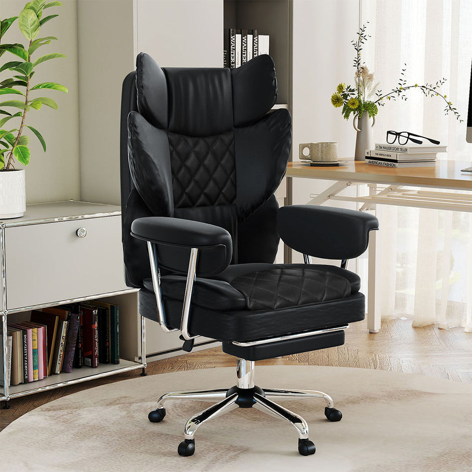 Levede Gaming Office Chair High Back PU Leather Black-2018816911453851654