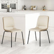 Levede Stackable Dining Chairs Kitchen Beige Set of 8-2006732727428190214