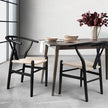 Levede 2x Dining Chairs Wooden Hans Black-2018816937357873158
