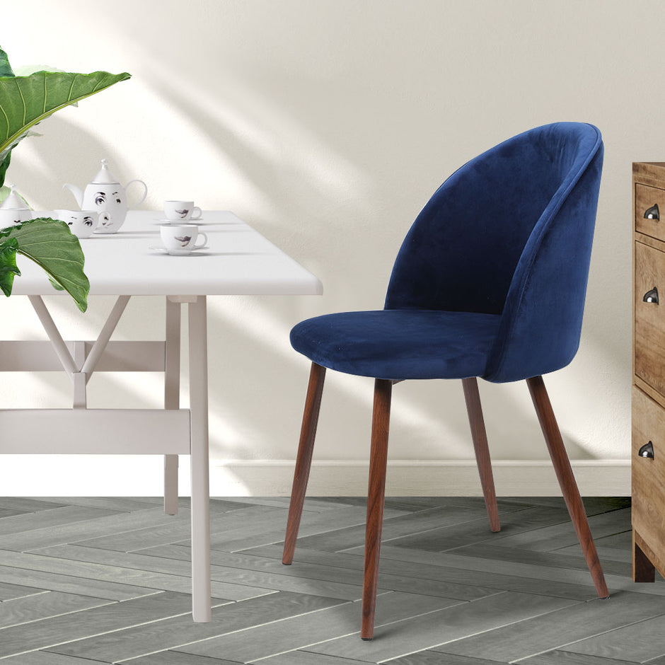 Levede 8x Dining Chairs Seat French Navy-2006732722332110854