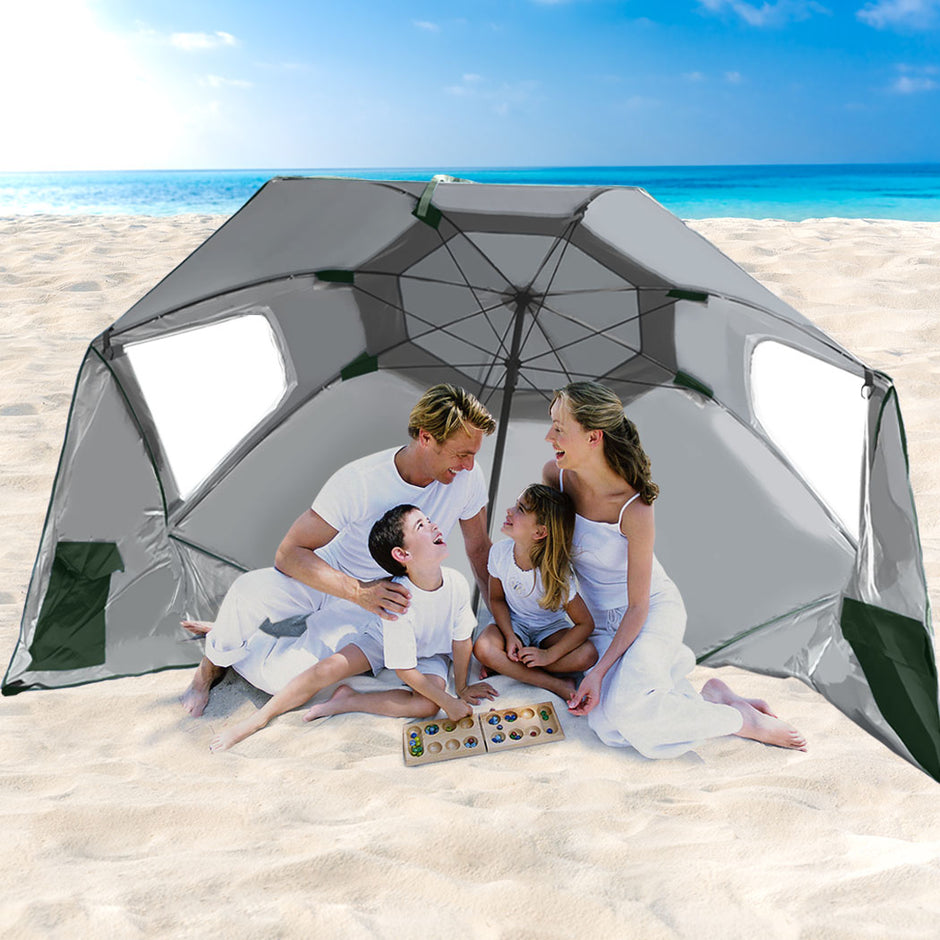 Mountview Beach Umbrella Outdoor Umbrellas Green 2.33M-2018816736517820422