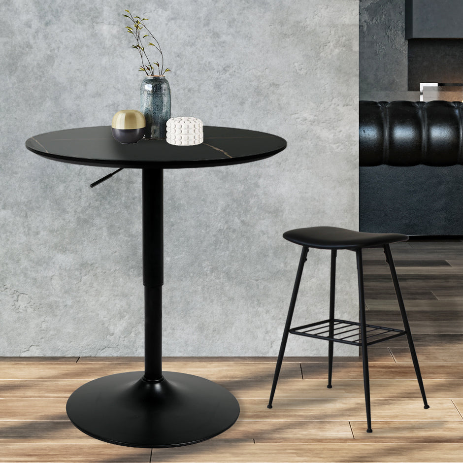 Levede Bar Table Swivel Gas Lift Counter Black-2018816854079967238