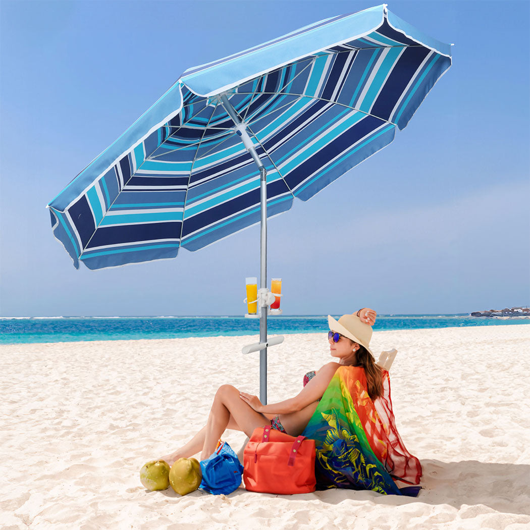 Mountview 2.2M Outdoor Beach Umbrellas Sand Blue-2018816781765971974