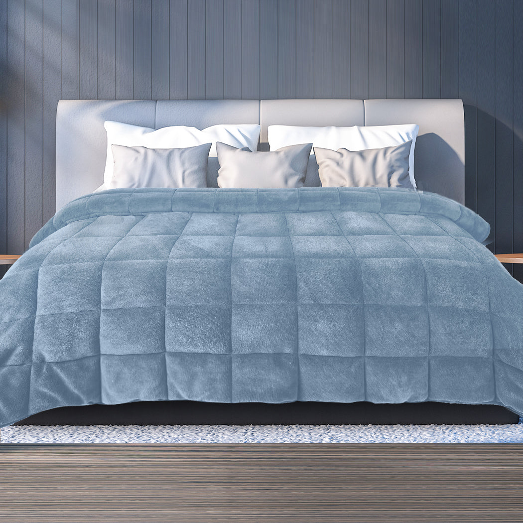 DreamZ Quilt Doona Comforter Blanket Blue King-2006733013991428102
