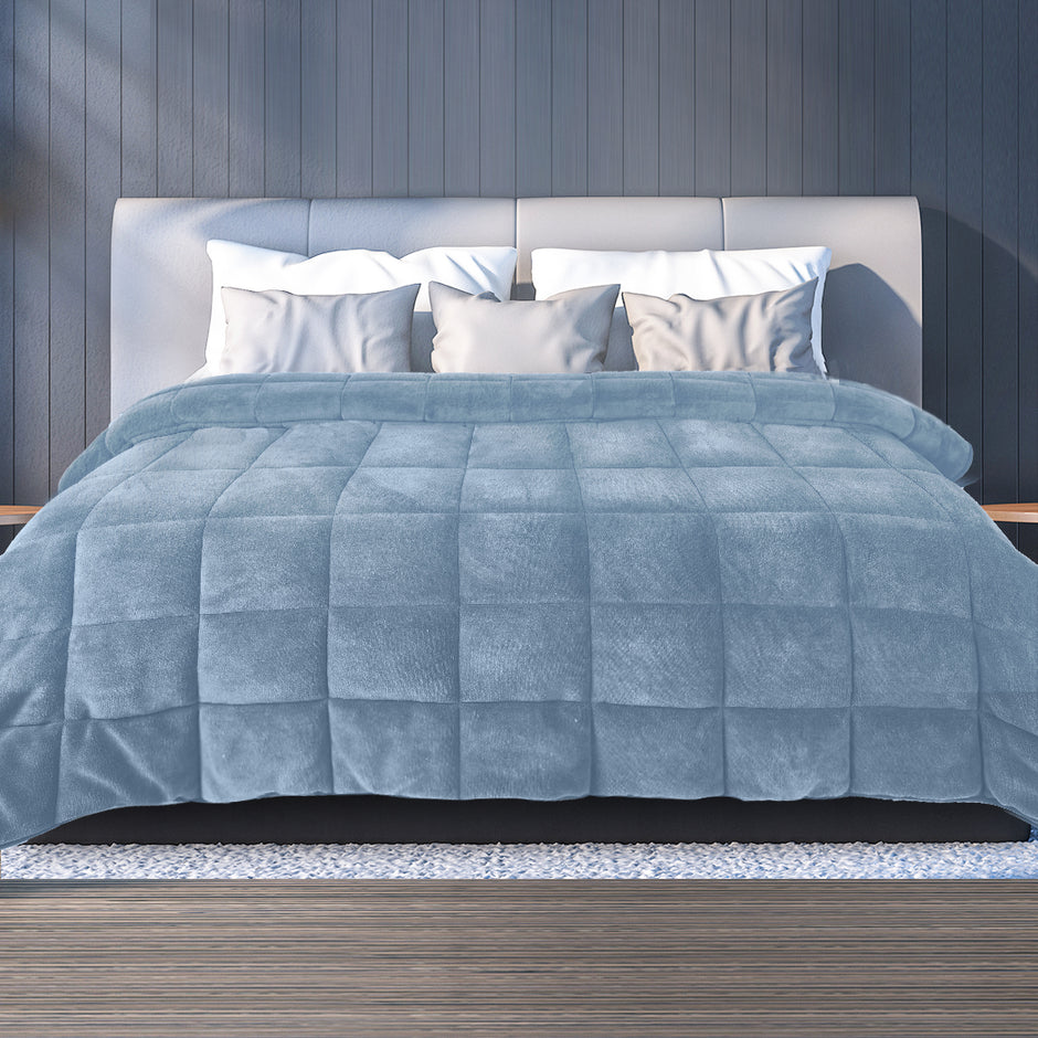 DreamZ Quilt Doona Comforter Blanket Blue King-2006733013991428102