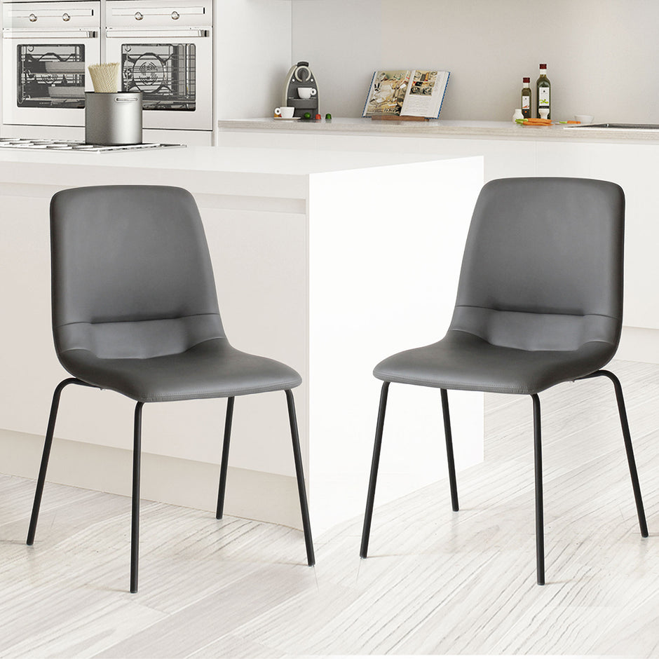 Levede Stackable Dining Chairs Kitchen Grey-2006733271748186118