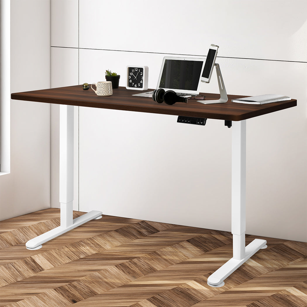 Levede Motorised Standing Desk Adjustable 140cm Walnut 1000x 1MM-2018816933339729926
