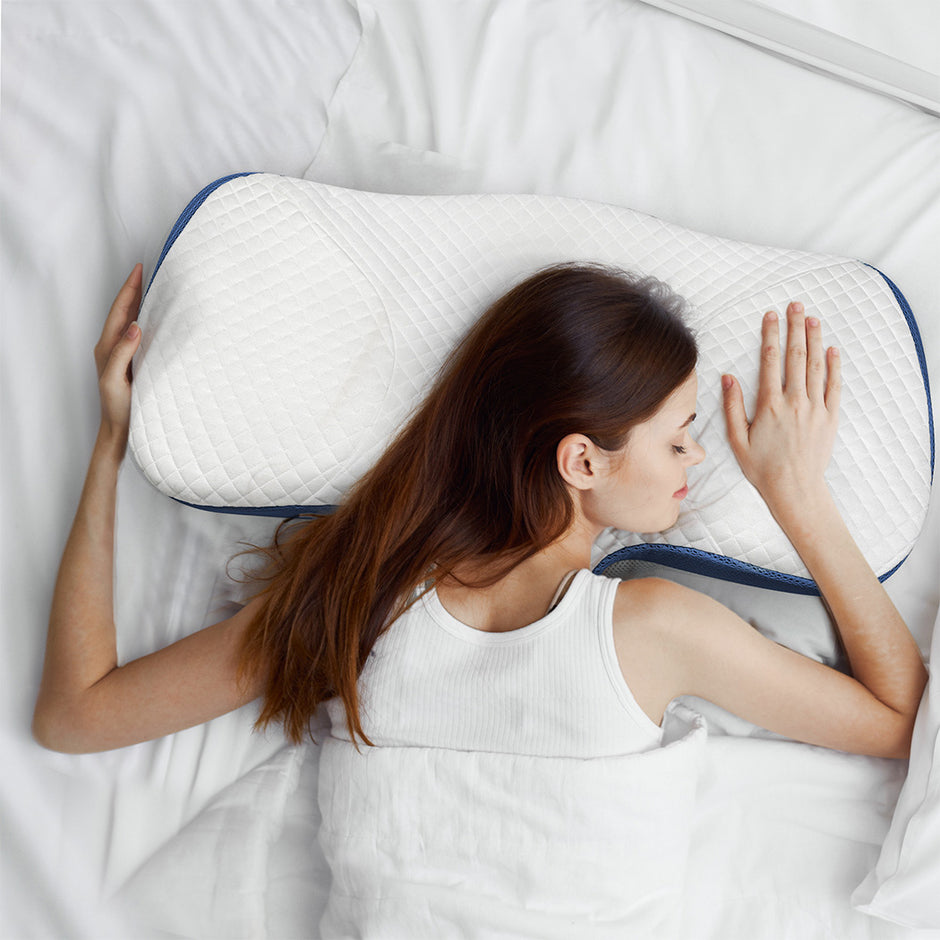 Dreamz Memory Foam Pillow Pillowcase Supprt Blue Rebound-2018816680158957574