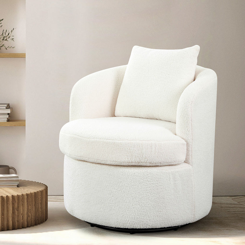 Levede Fleece Swivel Chair-2018816926616260614