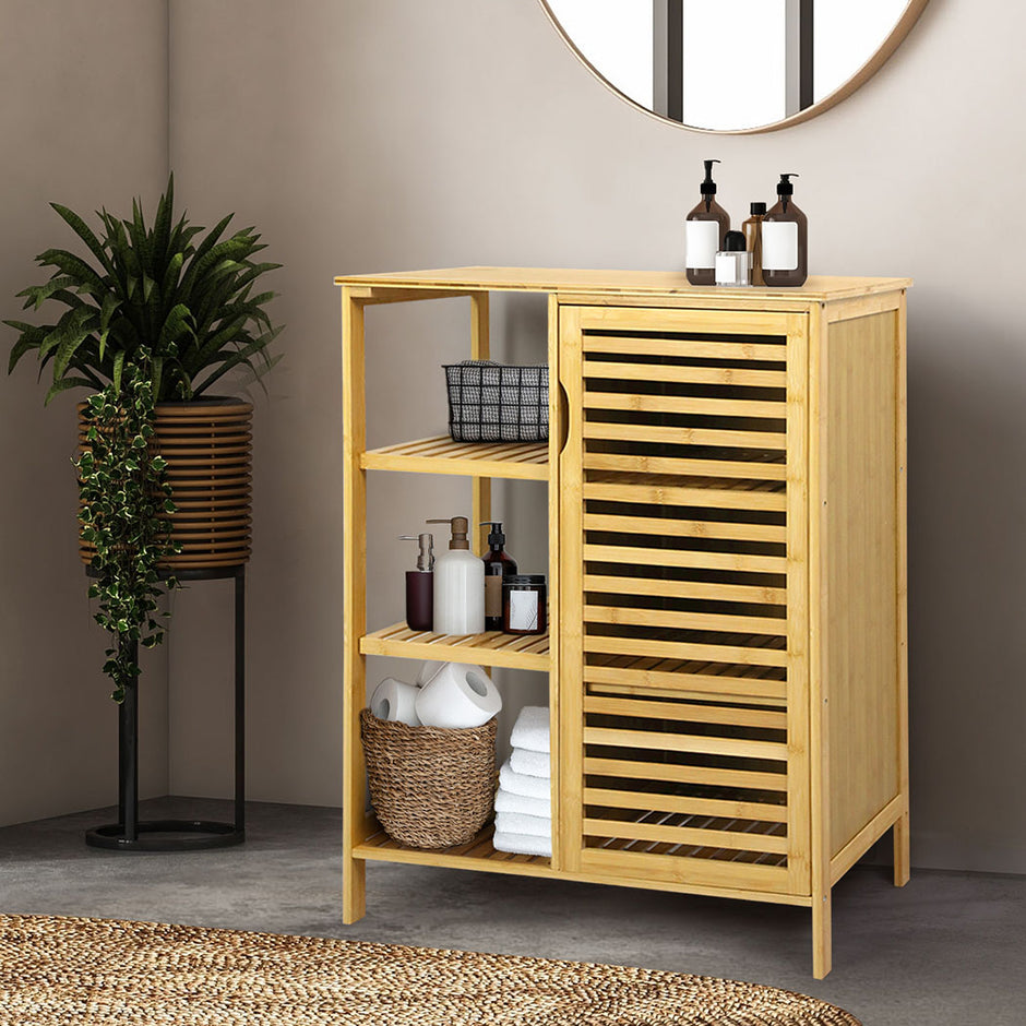 Levede  Bathroom Bamboo Storage Cabinet Natural-2006732841093828615
