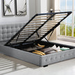 Levede Queen Bed Frame Fabric Tufted Grey-2006733223052316678