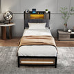 Levede Single Bed Frame with Storage Headboard RGB LED-2011971105295831046
