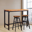 Levede 3pcs Bar Table Barstools Industrial-2018816935772426247