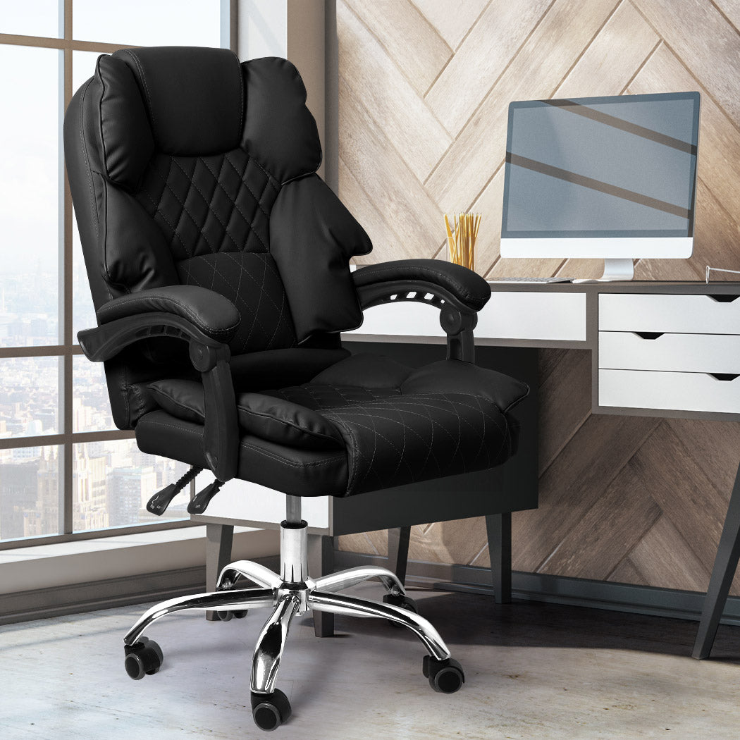 Levede Gaming Chair Office Computer Black No Footrest-2018816902662590471