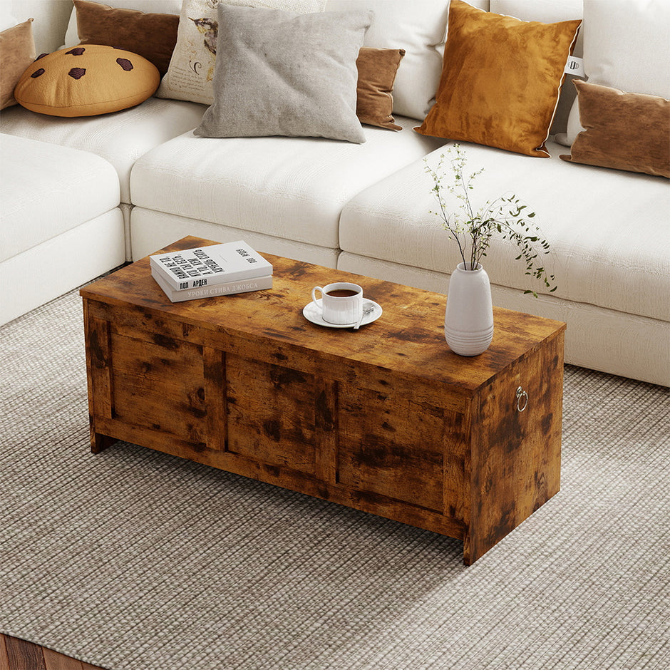 Levede Storage Bench Rustic Wooden Storage Cabinet-2011971107179073543