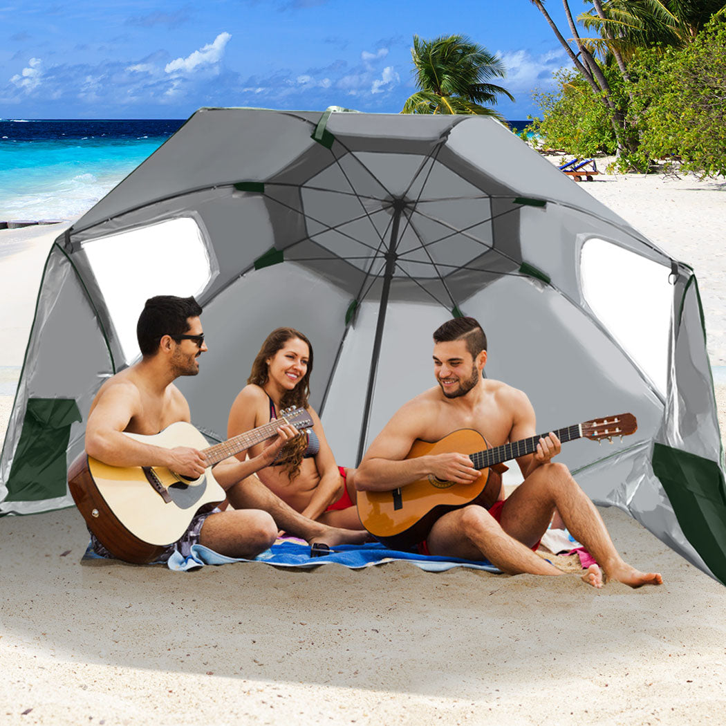 Mountview Beach Umbrella Outdoor Umbrellas Green 2.33M-2018816736517820423