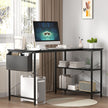 Levede L Shaped Computer Desk Corner Desk Black-2018816900045344775