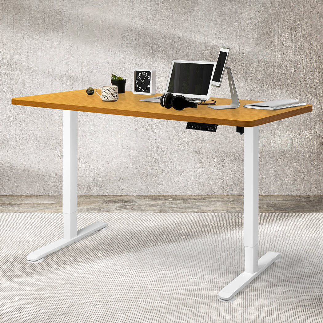 Levede Motorised Standing Desk Adjustable 140cm Natural 1000x 1MM-2006733293919277063