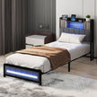 Levede Single Bed Frame with Storage Headboard RGB LED-2011971105295831047