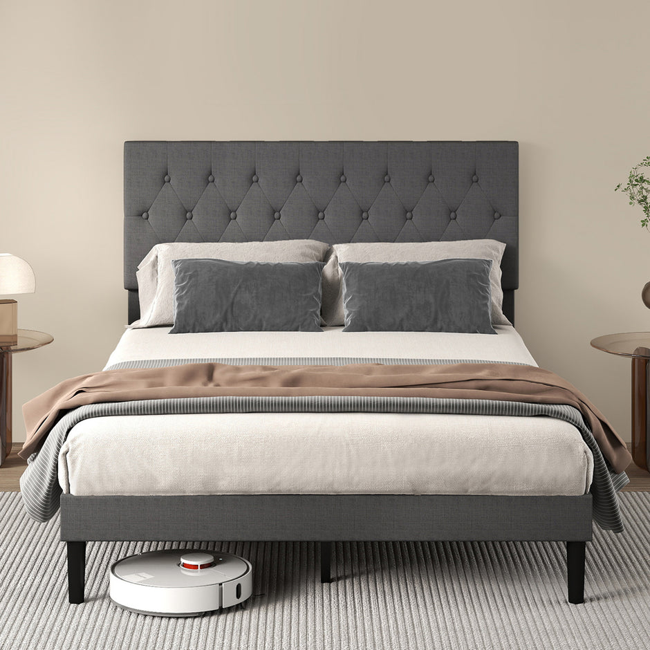 Levede Bed Frame Upholstered Platform Mattress Base Queen-2011971106671562759