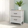 Levede Chest of 2 Drawers Bedside Table Beige-2006733263787397126
