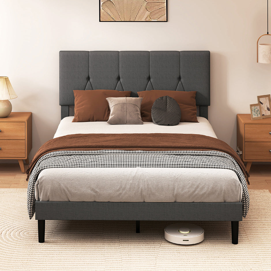 Levede Bed Frame Upholstered Platform Mattress Base Double-2011971105467797511
