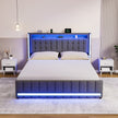 Levede King Bed Frame Fabric Storage Drawer LED USB-2006733381945135111