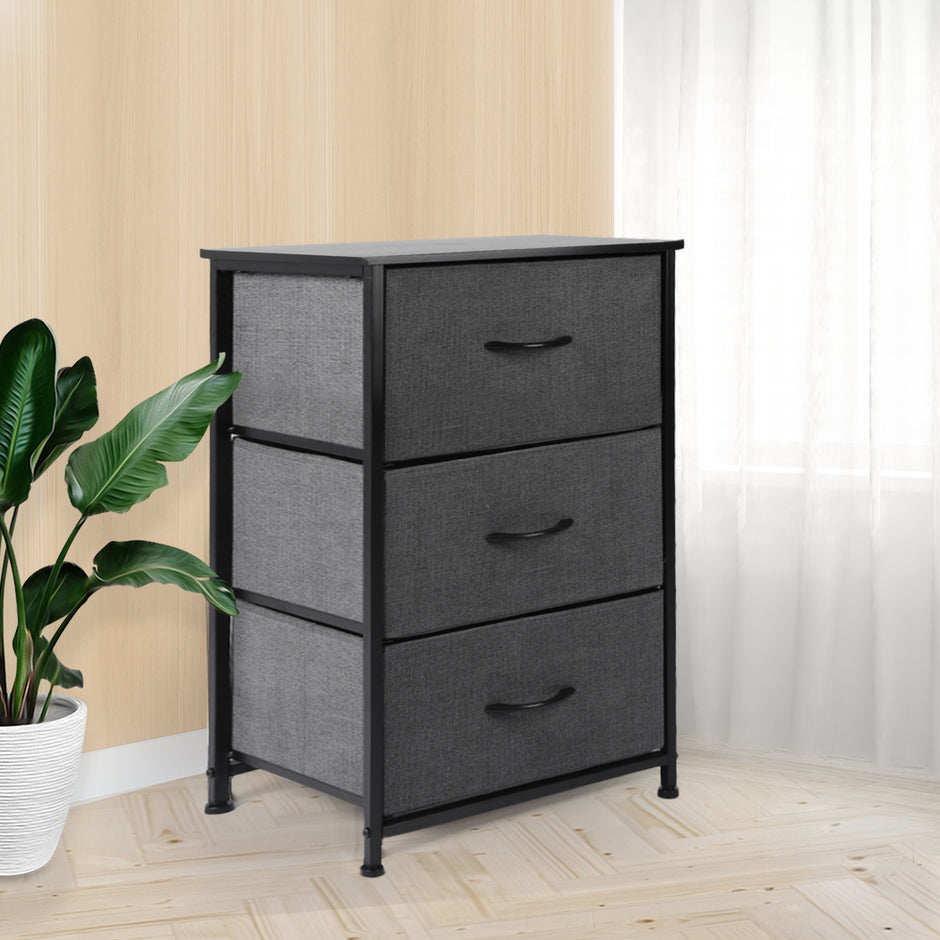 Levede Storage Cabinet Tower Chest Dark Grey-2006733263565099015