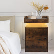 Levede Bedside Table USB Charger Outlet RGB Oak-2006732841915912198