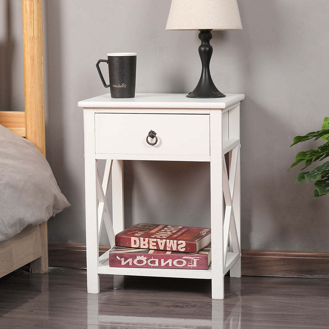 Levede 1x Bedside Tables Drawers Side-2006733144321036289