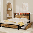 Levede King Bed Frame Industrial Storage LED Charing-2011971104339529735