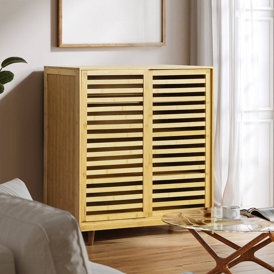 Levede Bamboo Storage Cabinet Freestanding Natural-2018816867677900806