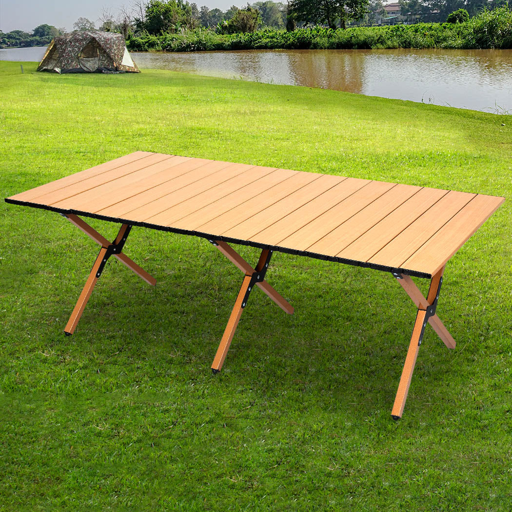 Levede Folding Camping Table Foldable Oak-2018816834840694791