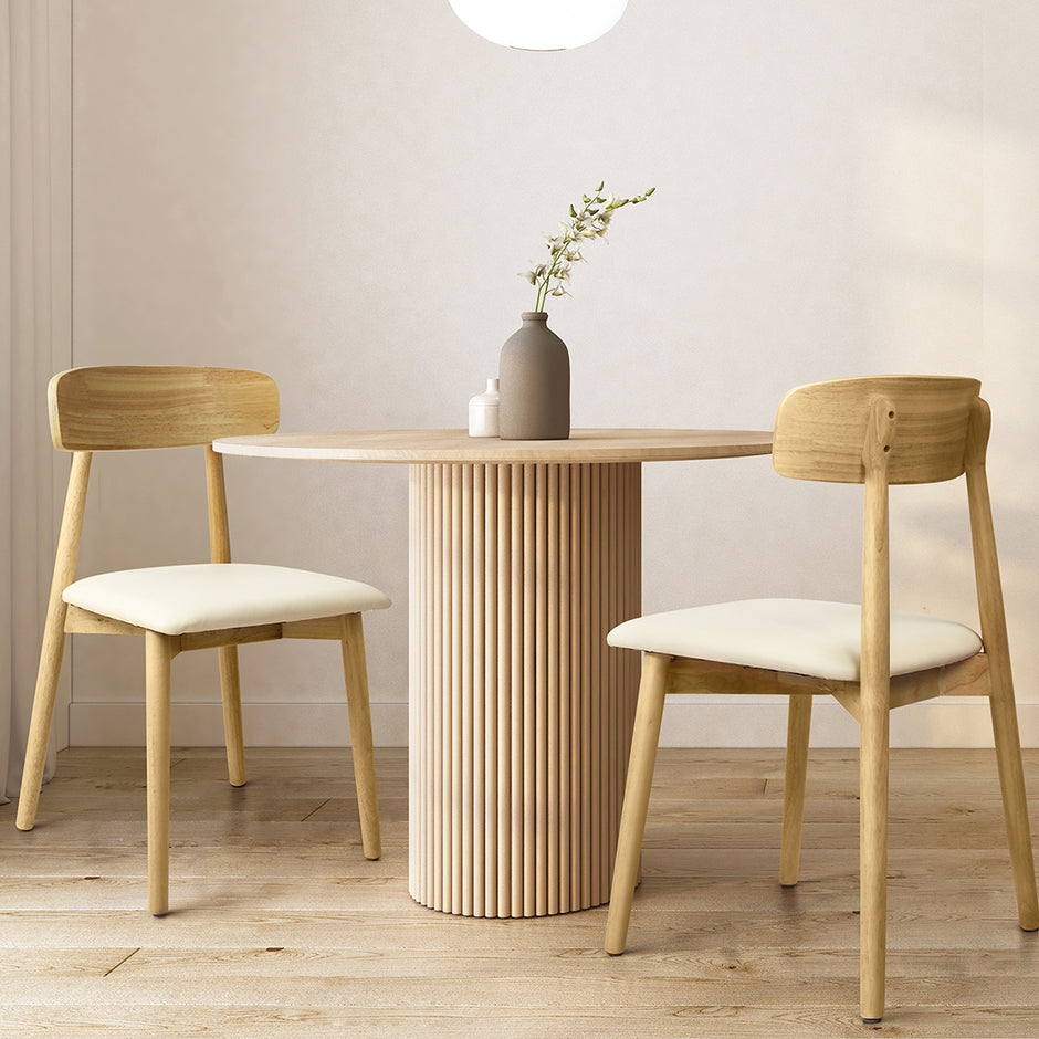 Levede 2x Dining Chairs Kitchen Chair Natural-2018816919242674183
