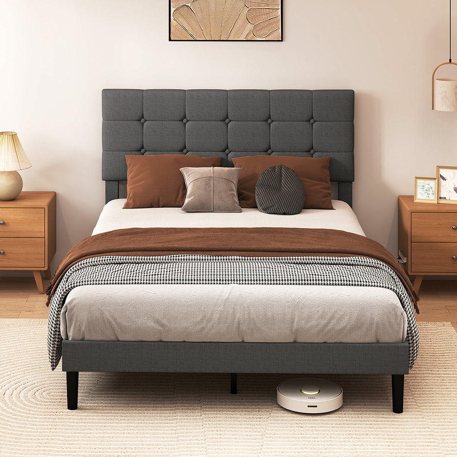 Levede Bed Frame Upholstered Platform Mattress Base Queen-2011971105987891207