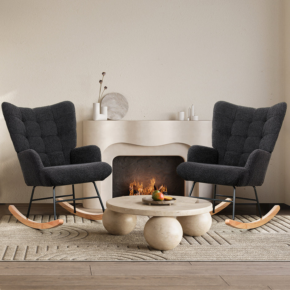 Levede Fleece Rocking Chair-2018816899860795399
