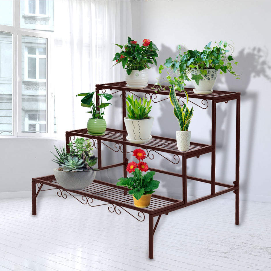 Levede Plant Stand 3 Tier Rectangle-2006732926087204871
